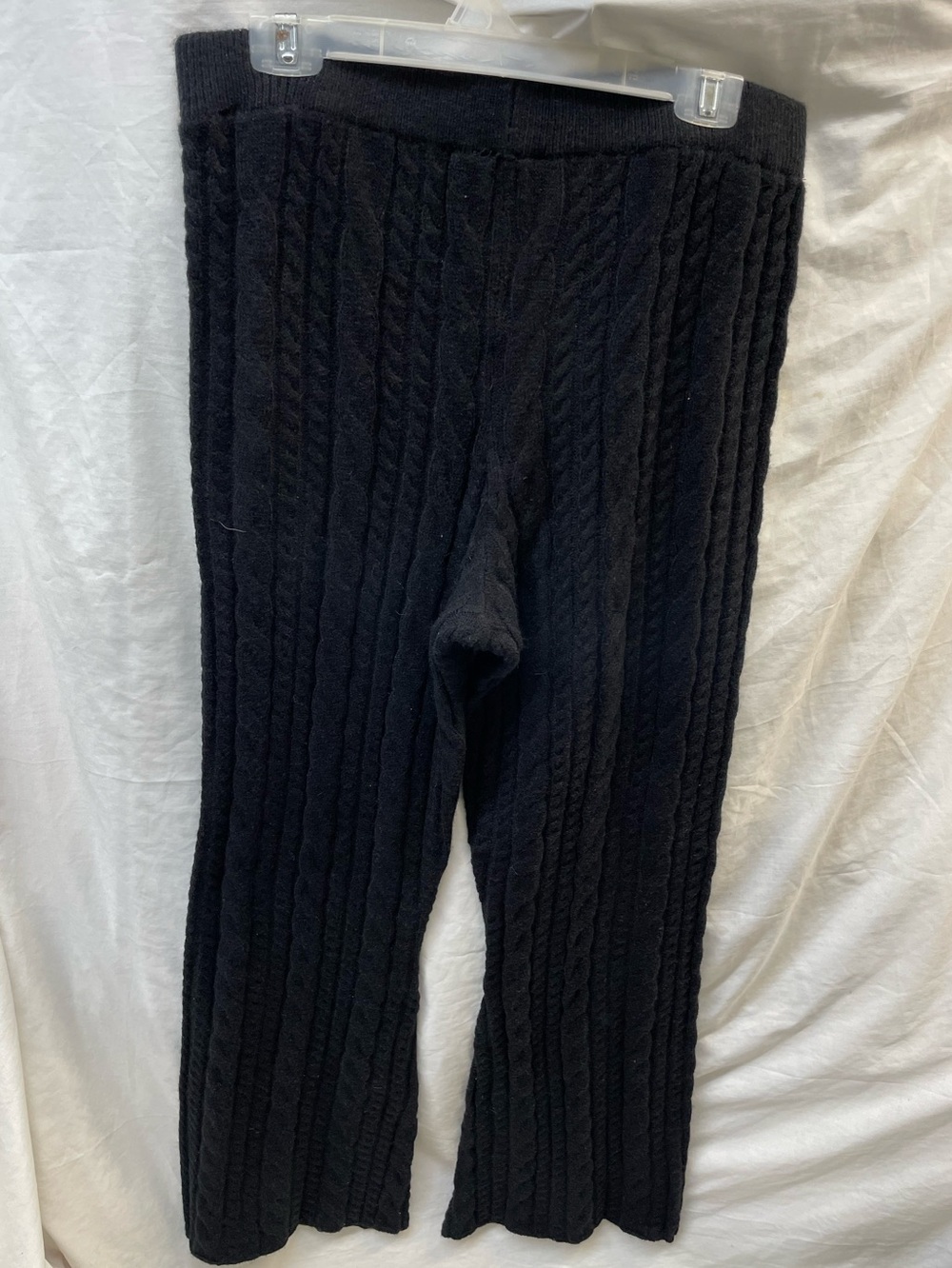 Fashion Nova Black Knit Wide Leg Pants ladies sz L